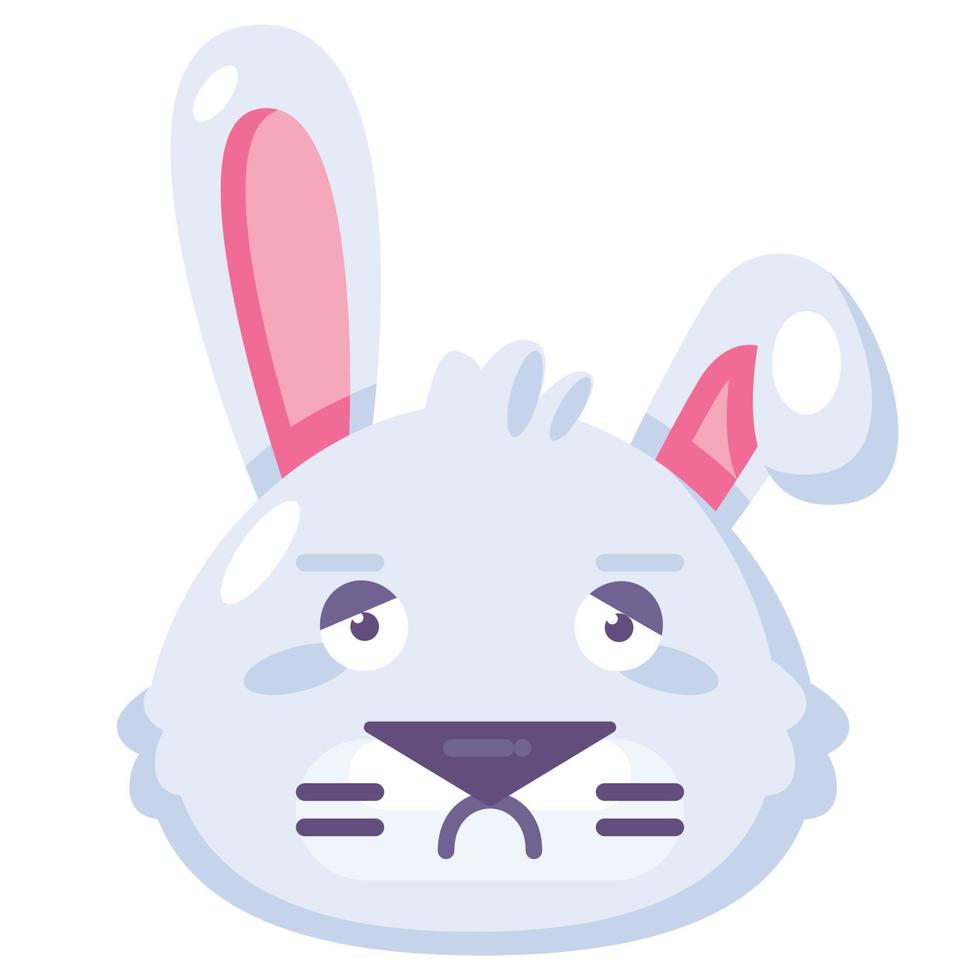 lapin mélancolie et émotion ennuyeuse vecteur emoji