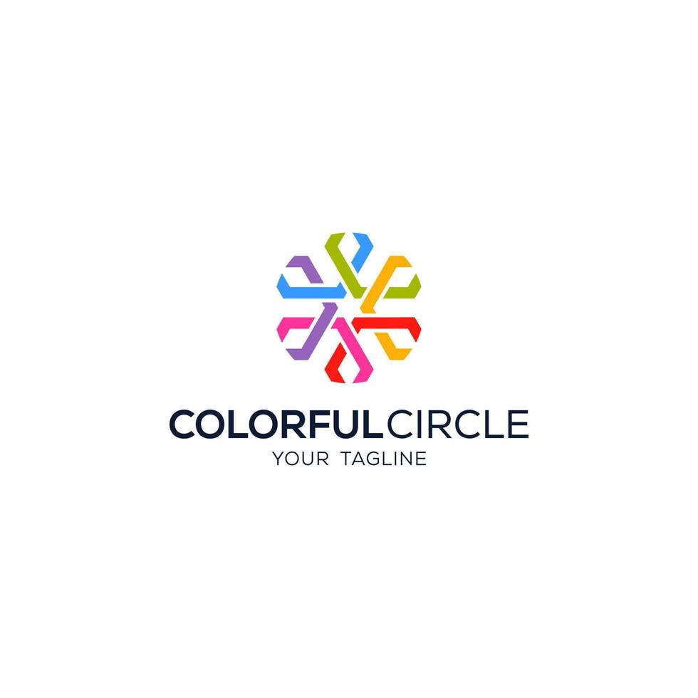 logo de cercle abstrait coloré, signes créatifs de cercle abstrait et symboles d'étoile vecteur