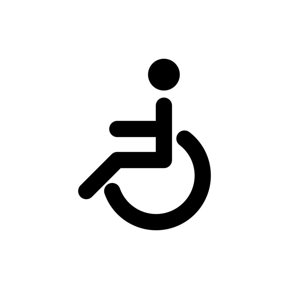 icône de fauteuil roulant. illustration vectorielle d'icône de fauteuil roulant. symbole du fauteuil roulant. vecteur