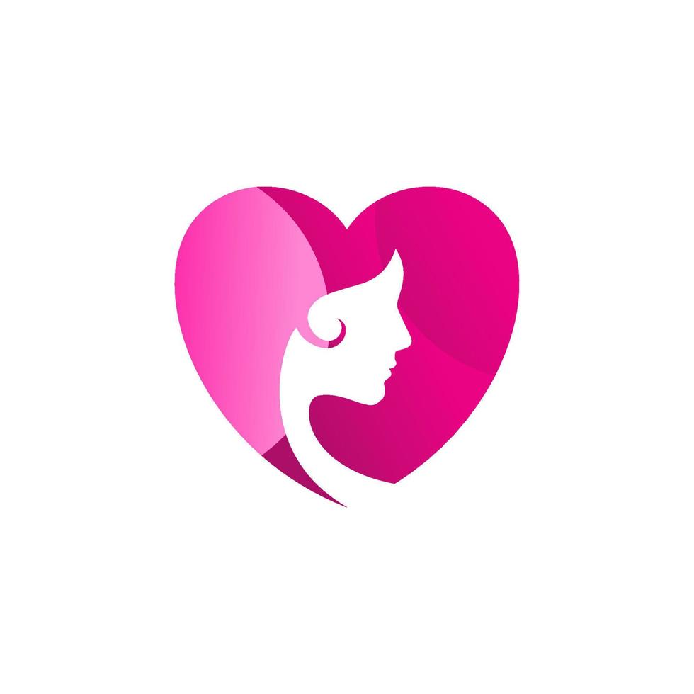 logo féminin. célébrations de la journée de la femme. femmes et logo d'amour. illustration vectorielle de femmes icône. vecteur