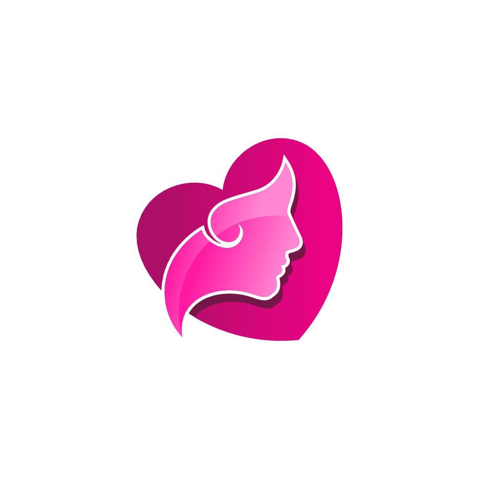 logo féminin. célébrations de la journée de la femme. femmes et logo d'amour. illustration vectorielle de femmes icône. vecteur