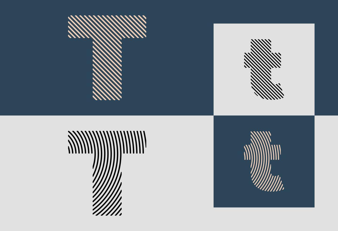ensemble de conceptions de logo t lettres initiales créatives. vecteur