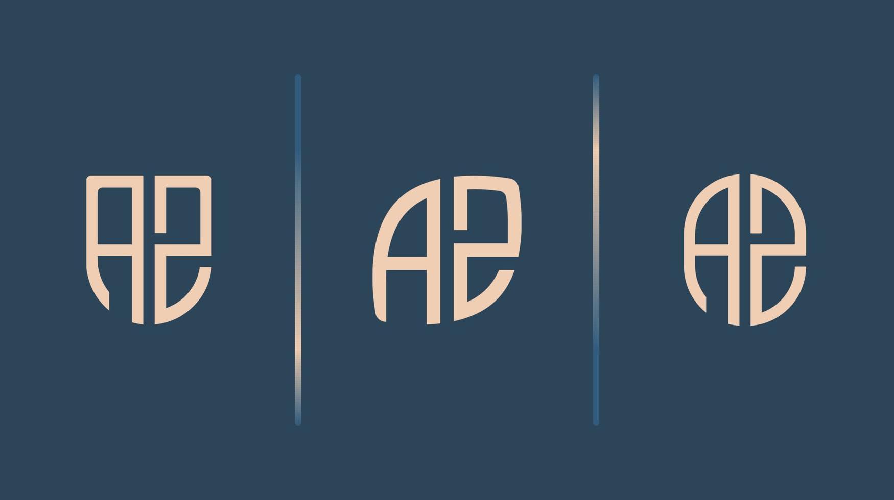 ensemble de conceptions de logo az de lettres initiales créatives. vecteur