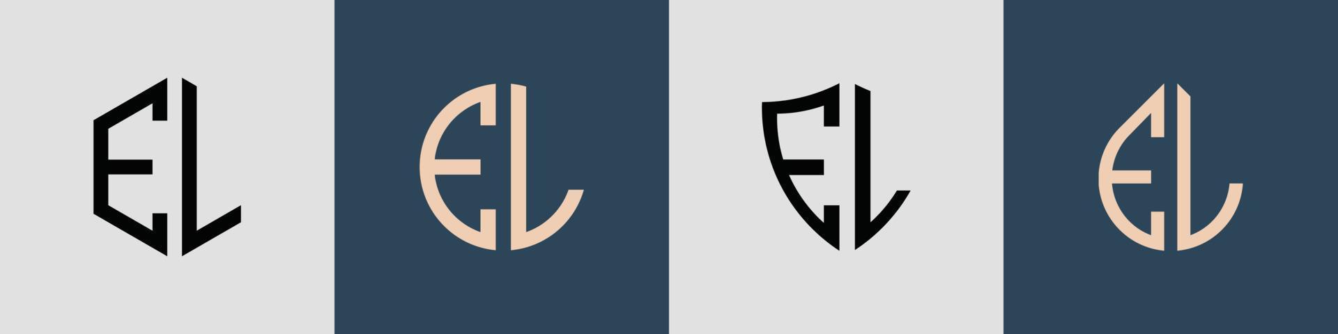 ensemble de conceptions de logo el de lettres initiales simples créatives. vecteur