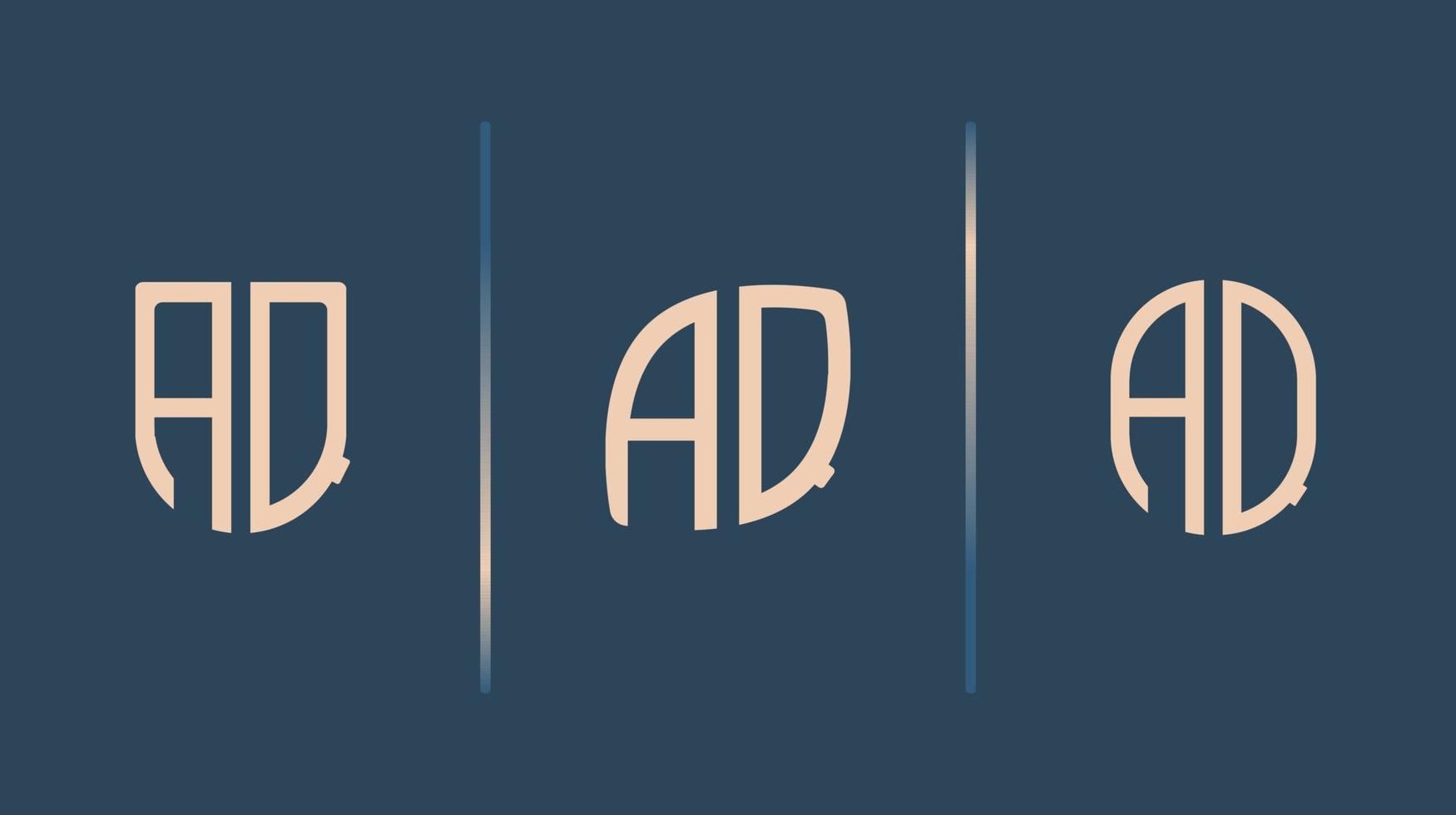 ensemble de conceptions de logo aq de lettres initiales créatives. vecteur