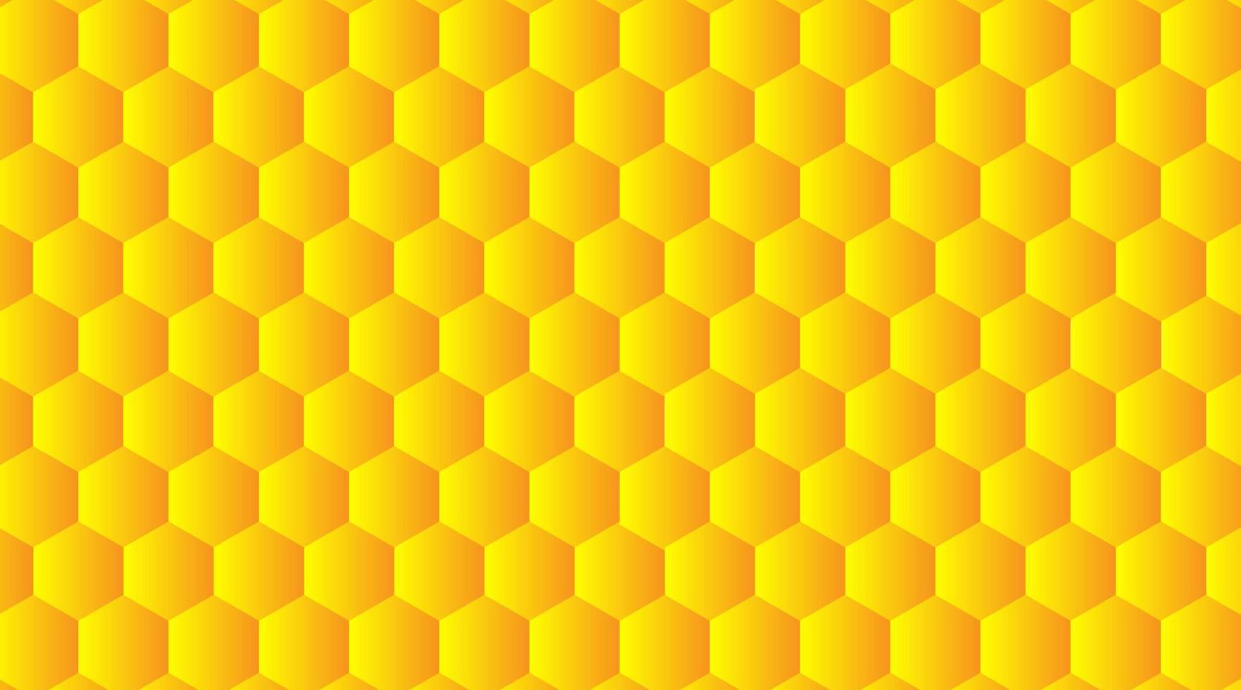 hexagone abstrait en relief. fond jaune en nid d'abeille, ombre et lumière. illustration vectorielle. vecteur