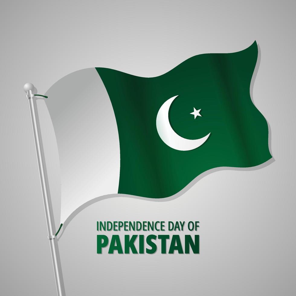 fête de l'indépendance du pakistan avec le drapeau pakistanais vecteur