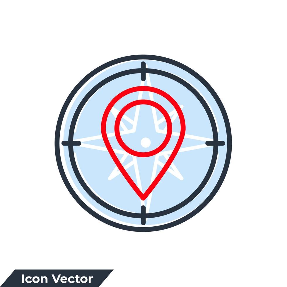 icône de destination logo illustration vectorielle. modèle de symbole de position pour la collection de conception graphique et web vecteur