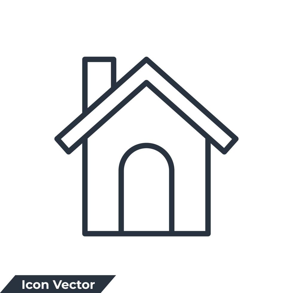 illustration vectorielle du logo de l'icône de la maison. modèle de symbole de page d'accueil pour la collection de conception graphique et web vecteur