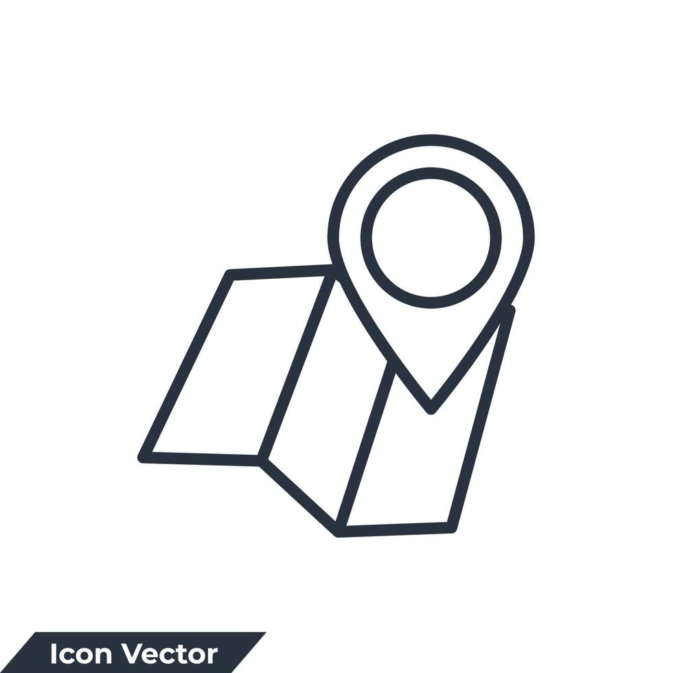 carte emplacement icône logo illustration vectorielle. modèle de symbole de broche de navigateur pour la collection de conception graphique et web vecteur