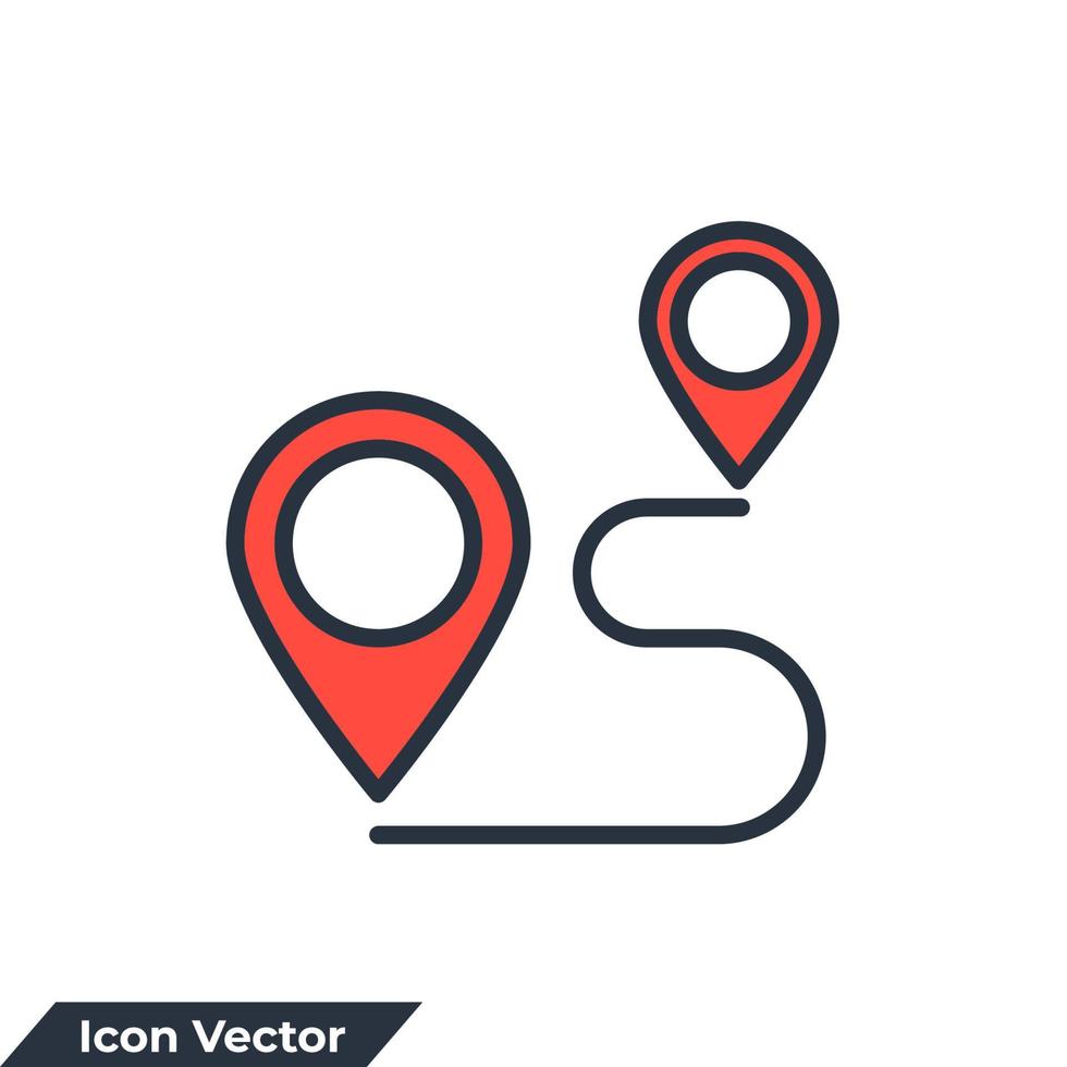 illustration vectorielle du logo de l'icône de l'itinéraire. modèle de symbole de suivi pour la collection de conception graphique et web vecteur