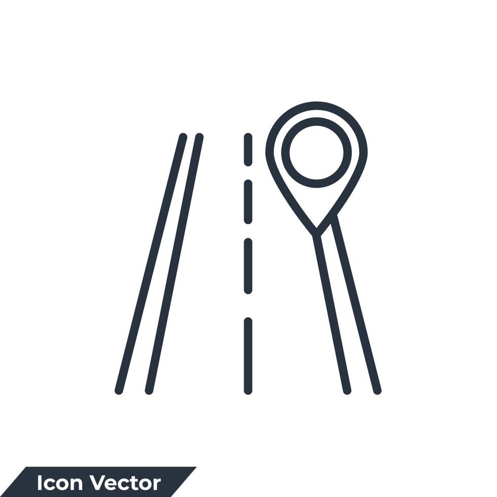 illustration vectorielle de route icône logo. modèle de symbole d'emplacement de route et de broche pour la collection de conception graphique et web vecteur