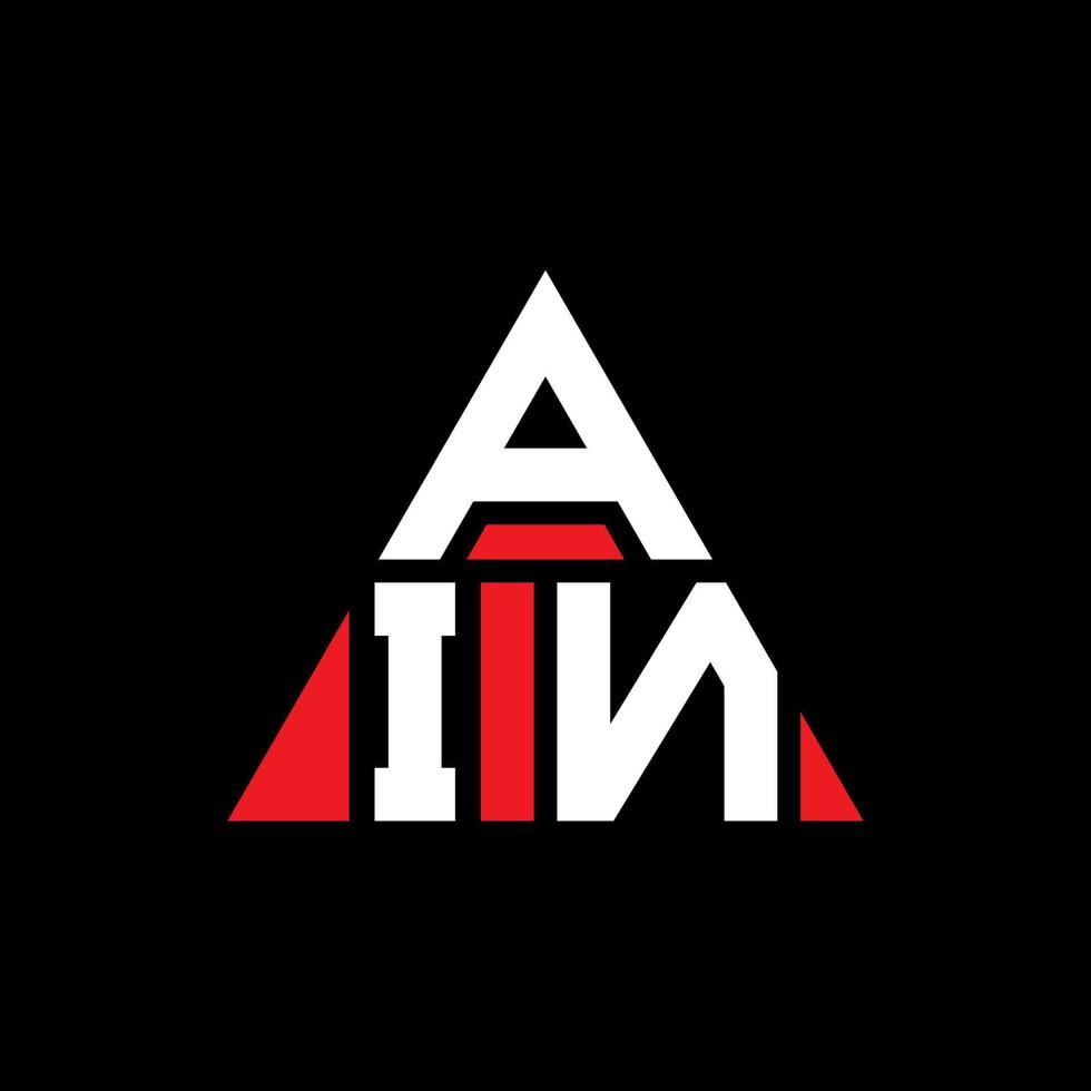 création de logo de lettre triangle ain avec forme de triangle. monogramme de conception de logo triangle ain. modèle de logo vectoriel triangle ain avec couleur rouge. ain logo triangulaire logo simple, élégant et luxueux.