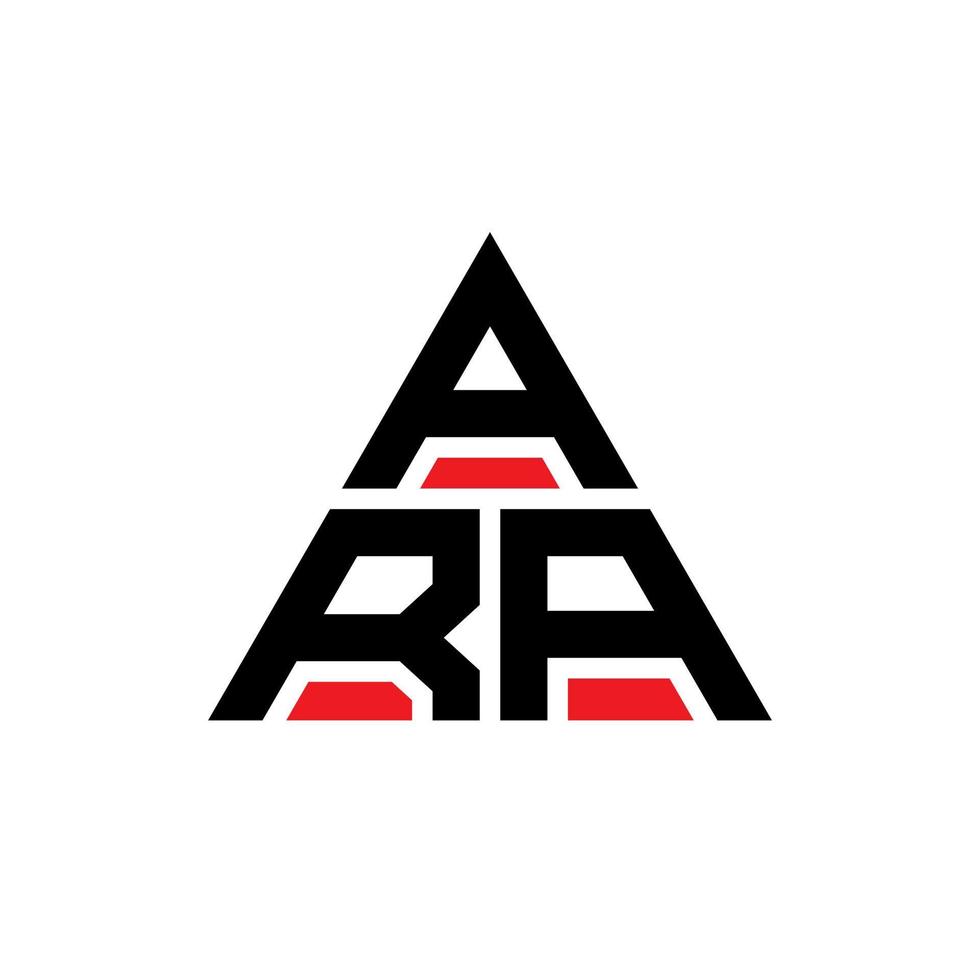 création de logo de lettre triangle ara avec forme de triangle. monogramme de conception de logo triangle ara. modèle de logo vectoriel triangle ara avec couleur rouge. logo triangulaire ara logo simple, élégant et luxueux.