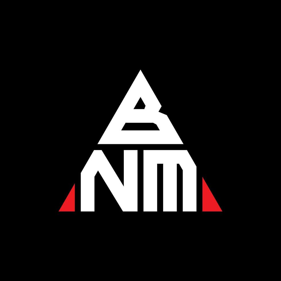 création de logo de lettre triangle bnm avec forme de triangle. monogramme de conception de logo triangle bnm. modèle de logo vectoriel triangle bnm avec couleur rouge. logo triangulaire bnm logo simple, élégant et luxueux.