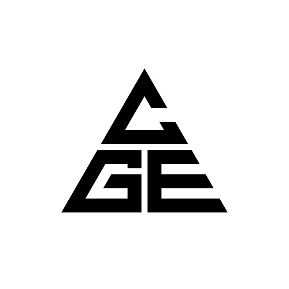 création de logo de lettre triangle cge avec forme de triangle. monogramme de conception de logo triangle cge. modèle de logo vectoriel triangle cge avec couleur rouge. logo triangulaire cge logo simple, élégant et luxueux.