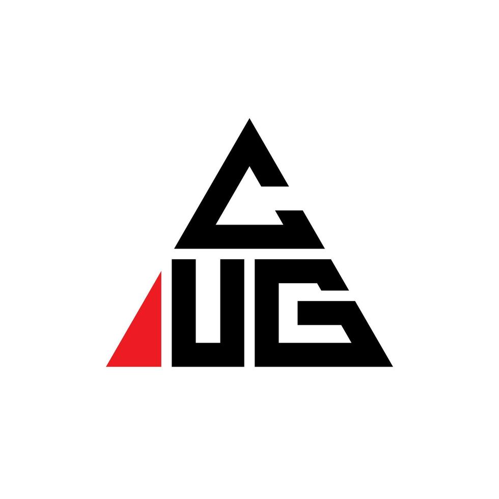 création de logo de lettre triangle cug avec forme de triangle. monogramme de conception de logo triangle cug. modèle de logo vectoriel triangle cug avec couleur rouge. cug logo triangulaire logo simple, élégant et luxueux.