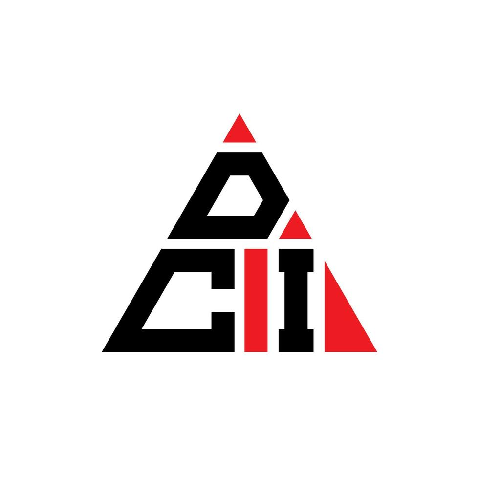 création de logo de lettre triangle dci avec forme de triangle. monogramme de conception de logo triangle dci. modèle de logo vectoriel triangle dci avec couleur rouge. logo triangulaire dci logo simple, élégant et luxueux.