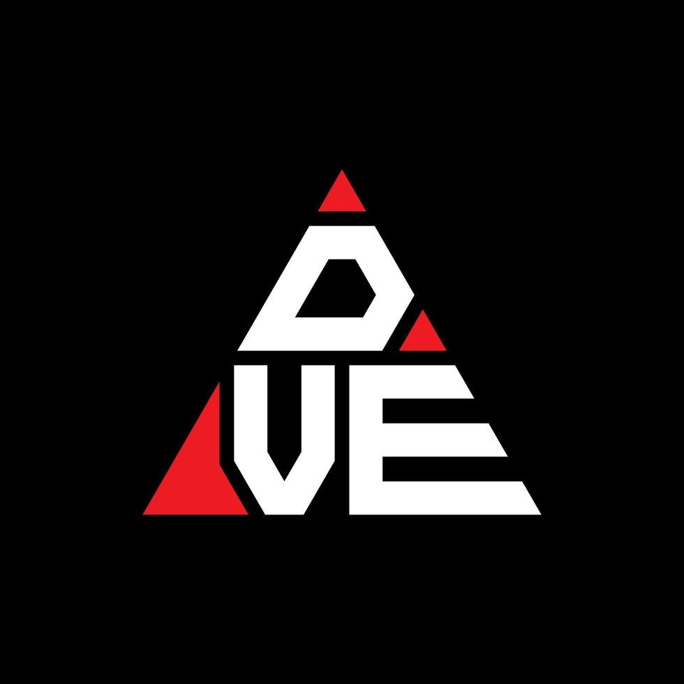 création de logo de lettre triangle dve avec forme de triangle. monogramme de conception de logo triangle dve. modèle de logo vectoriel triangle dve avec couleur rouge. dve logo triangulaire logo simple, élégant et luxueux.