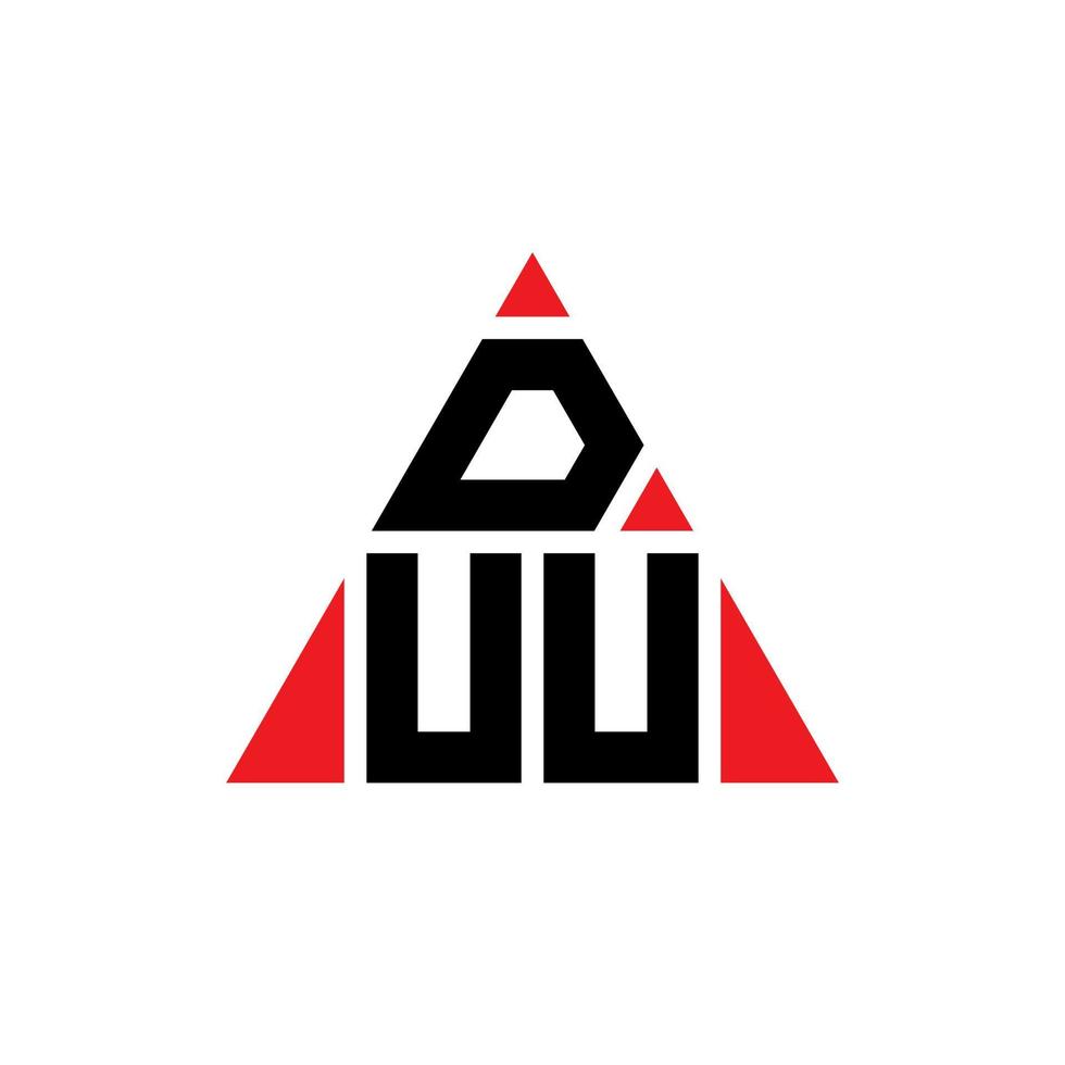création de logo de lettre triangle duu avec forme de triangle. monogramme de conception de logo triangle duu. modèle de logo vectoriel triangle duu avec couleur rouge. duu logo triangulaire logo simple, élégant et luxueux.