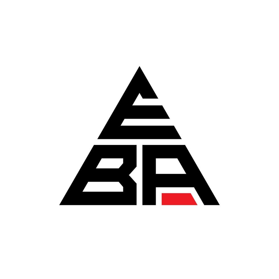 création de logo de lettre triangle eba avec forme de triangle. monogramme de conception de logo triangle eba. modèle de logo vectoriel triangle eba avec couleur rouge. logo triangulaire eba logo simple, élégant et luxueux.