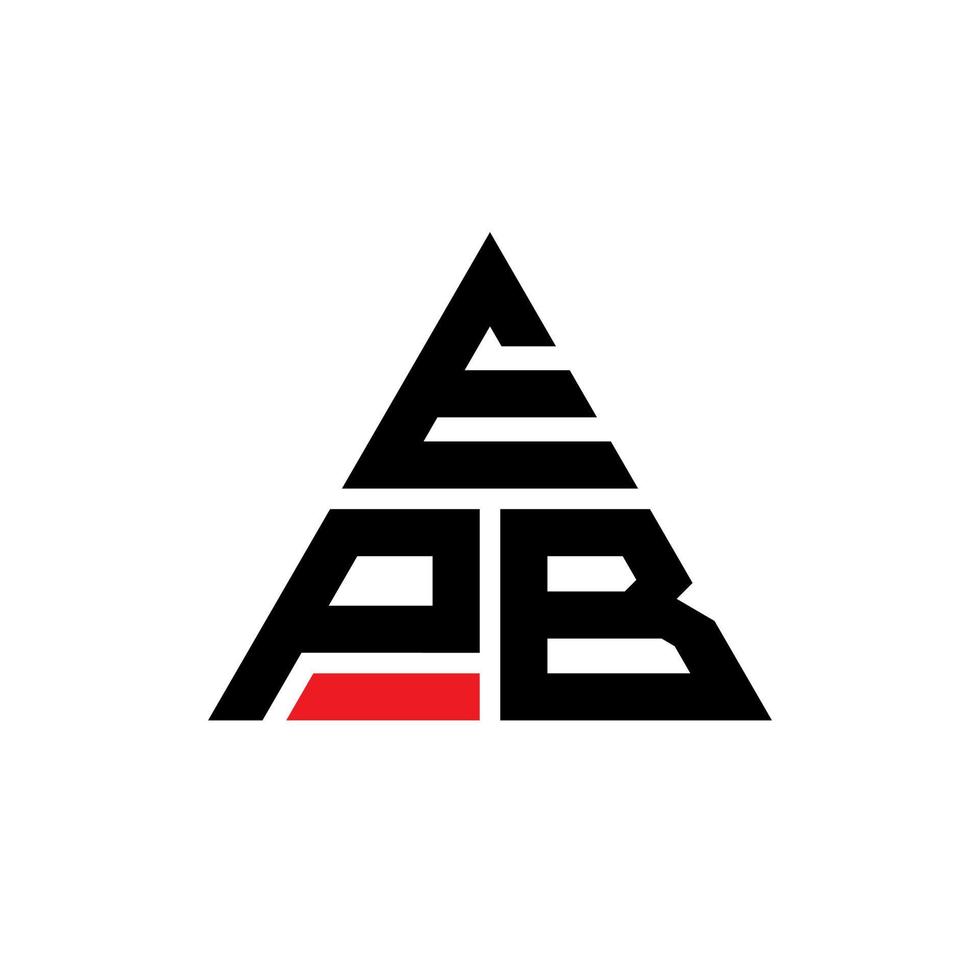 création de logo de lettre triangle epb avec forme de triangle. monogramme de conception de logo triangle epb. modèle de logo vectoriel triangle epb avec couleur rouge. logo triangulaire epb logo simple, élégant et luxueux.