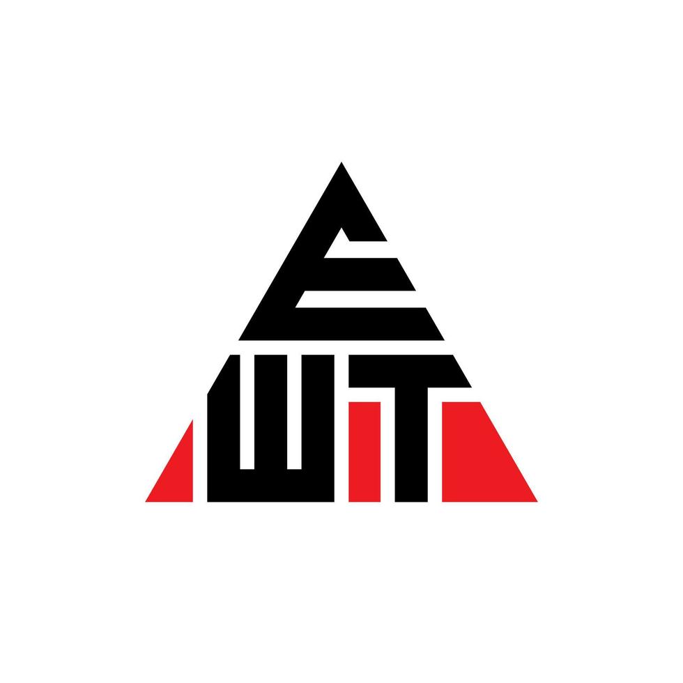 création de logo de lettre triangle ewt avec forme de triangle. monogramme de conception de logo triangle ewt. modèle de logo vectoriel triangle ewt avec couleur rouge. logo triangulaire ewt logo simple, élégant et luxueux.