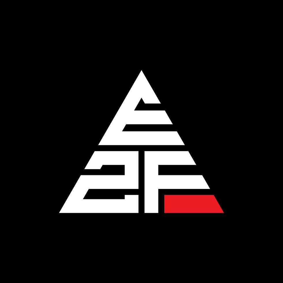 création de logo de lettre triangle ezf avec forme de triangle. monogramme de conception de logo triangle ezf. modèle de logo vectoriel triangle ezf avec couleur rouge. logo triangulaire ezf logo simple, élégant et luxueux.