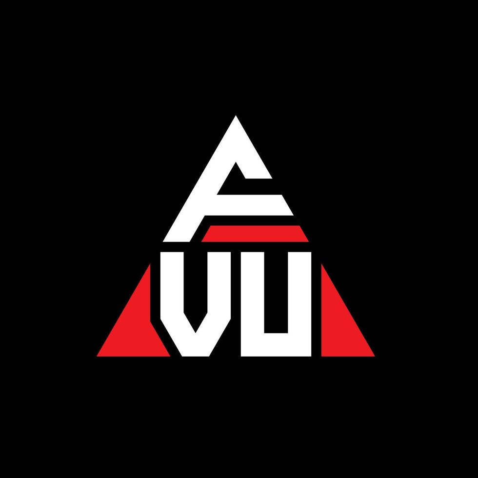 création de logo de lettre triangle fvu avec forme de triangle. monogramme de conception de logo triangle fvu. modèle de logo vectoriel triangle fvu avec couleur rouge. logo triangulaire fvu logo simple, élégant et luxueux.