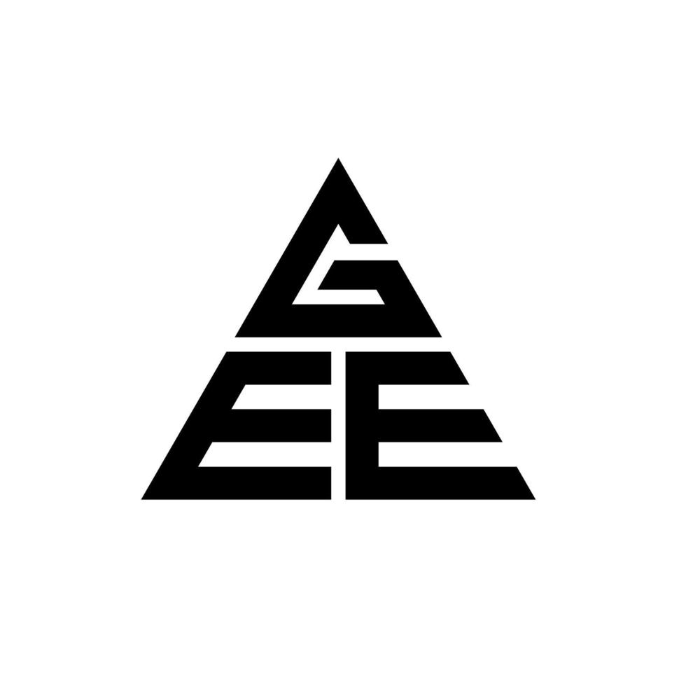 création de logo de lettre triangle gee avec forme de triangle. monogramme de conception de logo triangle gee. modèle de logo vectoriel triangle gee avec couleur rouge. logo triangulaire gee logo simple, élégant et luxueux.