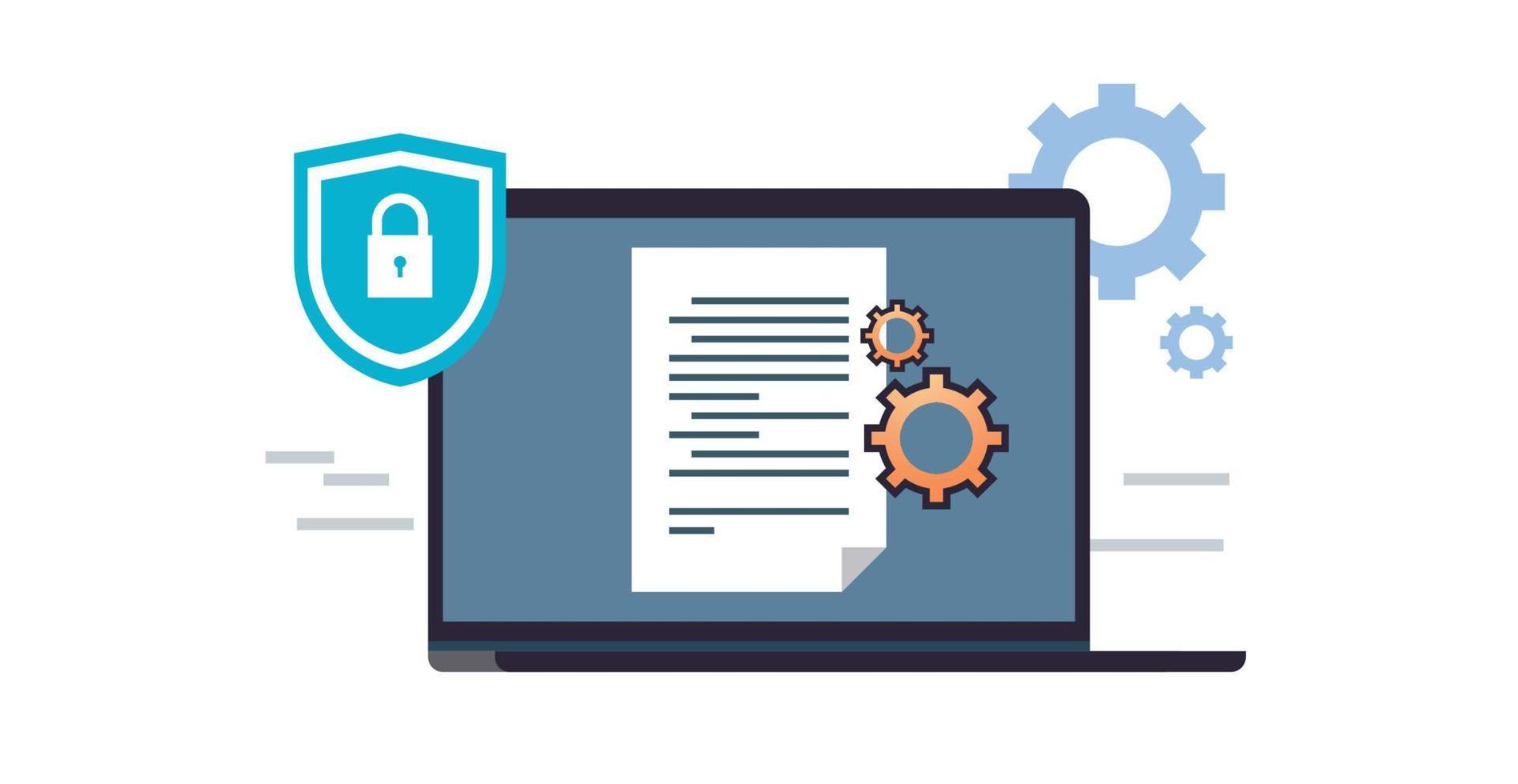 protection des données et cybersécurité dans le réseau de serveurs internet avec accès sécurisé pour protéger la confidentialité contre les attaques illustration vectorielle plane. vecteur