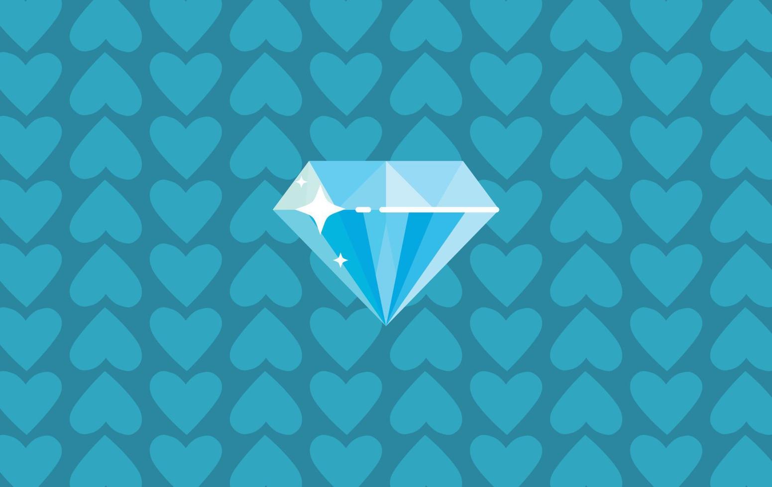 diamant de syle plat et illustration de vecteur plat de richesse en cristal.