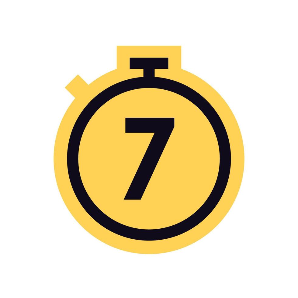 compte à rebours et illustration vectorielle plate du symbole jaune du chronomètre. vecteur
