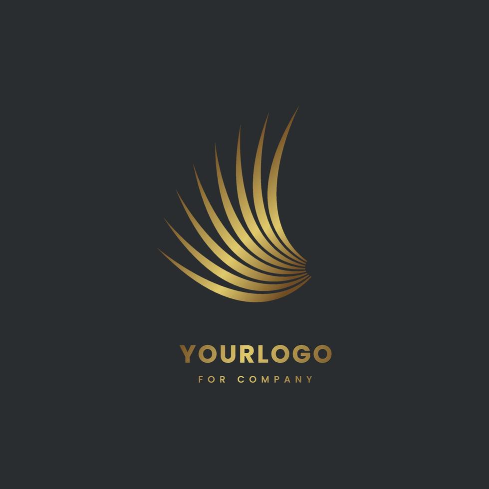 conception de forme abstraite de logo de luxe doré et modèle vectoriel pour la conception d'icône de concept de logo de symbole carré infini