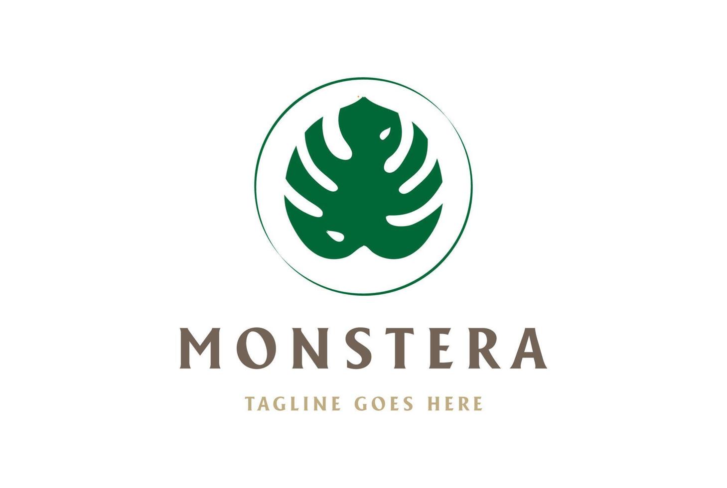 feuille de monstera vert tropical minimaliste simple pour la conception de logo beauté santé ou vacances hôtel vecteur