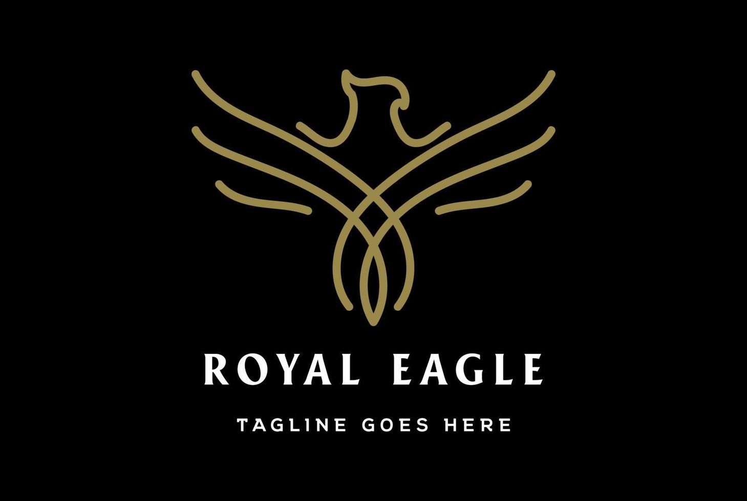 simple minimaliste golden eagle faucon phoenix monogramme logo design vecteur