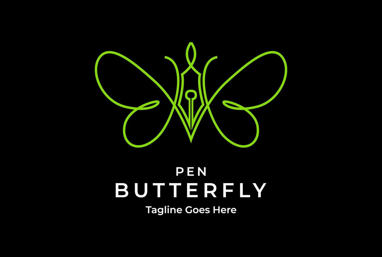 stylo crayon papillon monogramme pour l'enseignement scolaire collège université logo design vecteur