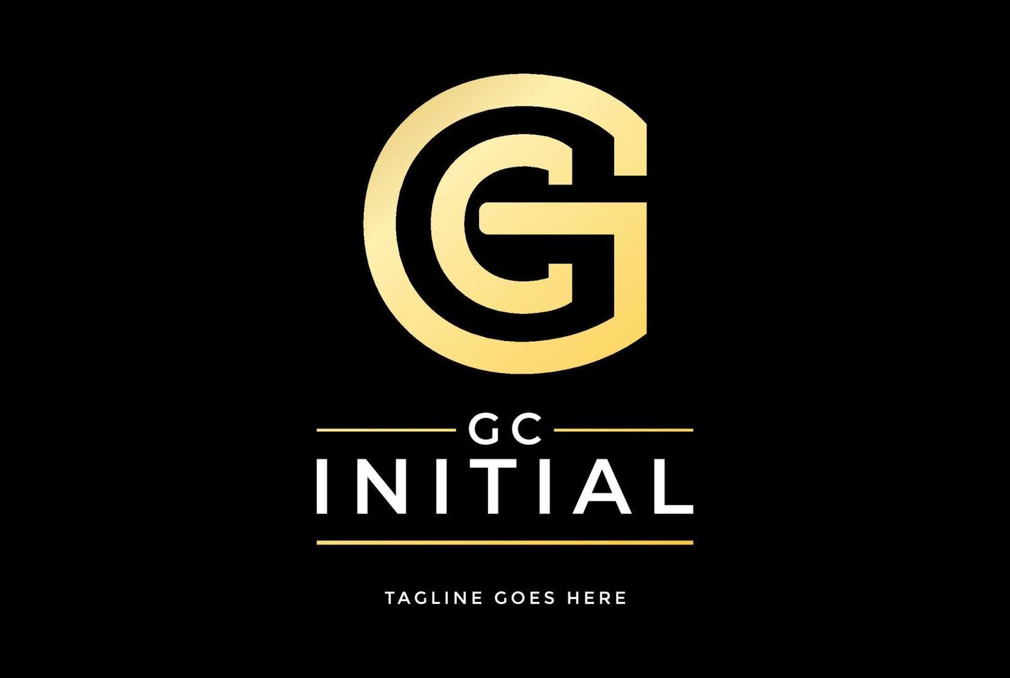 lettre initiale de luxe doré gc cg logo design vecteur