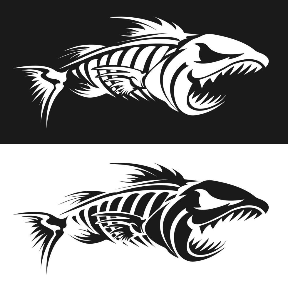 l'icône squelette en arête de poisson peut être utilisée à des fins personnelles et commerciales vecteur