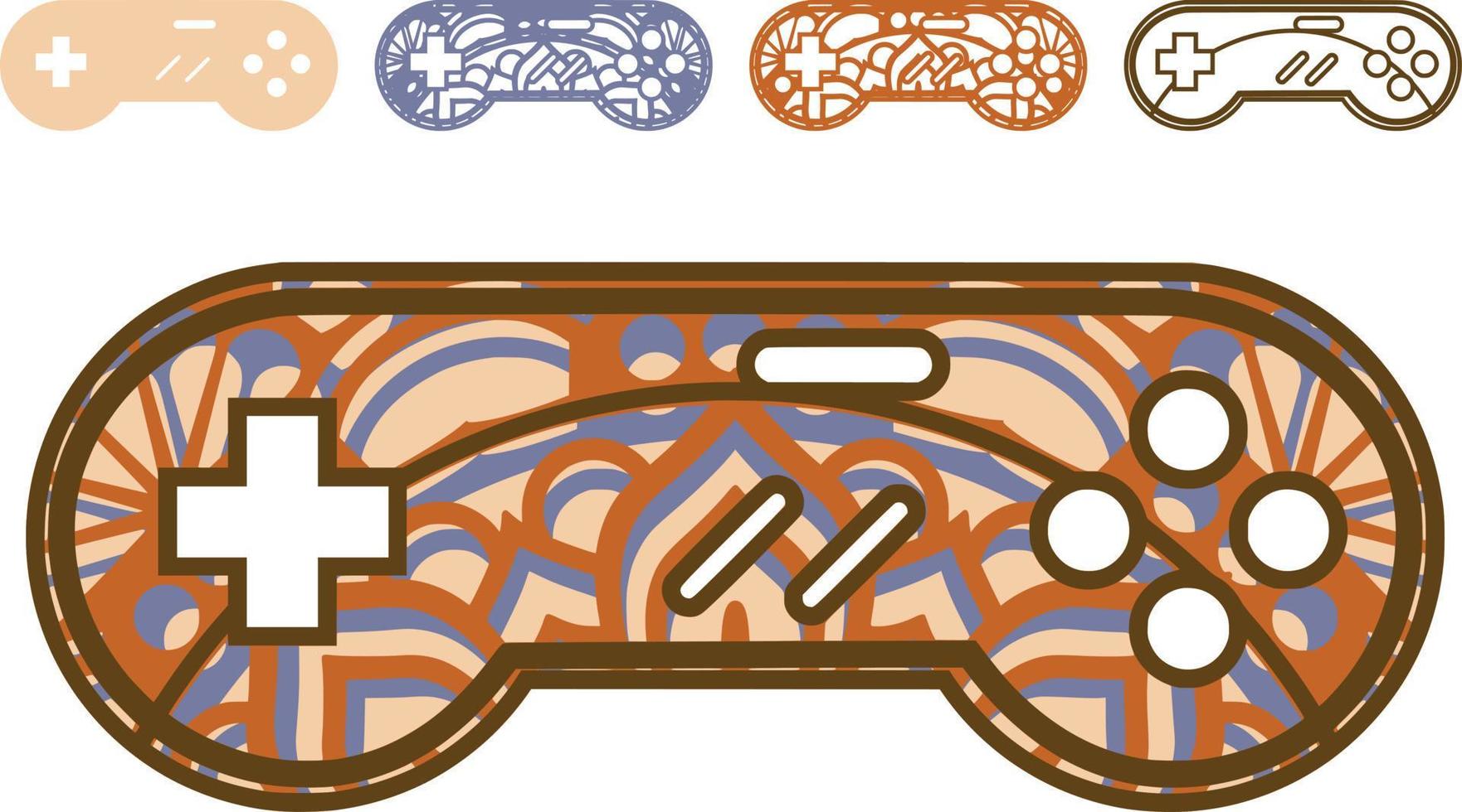 fichier découpé au laser de mandala de contrôleur de jeu vecteur