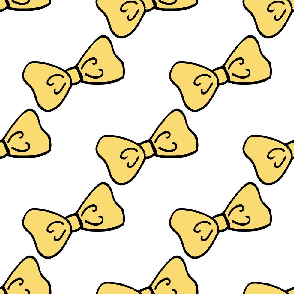 modèle sans couture avec bowknot jaune créatif sur fond blanc. image vectorielle. vecteur