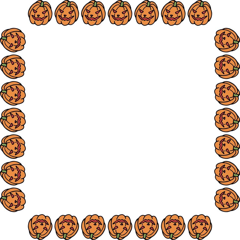 cadre carré avec citrouille pour halloween. image vectorielle. vecteur