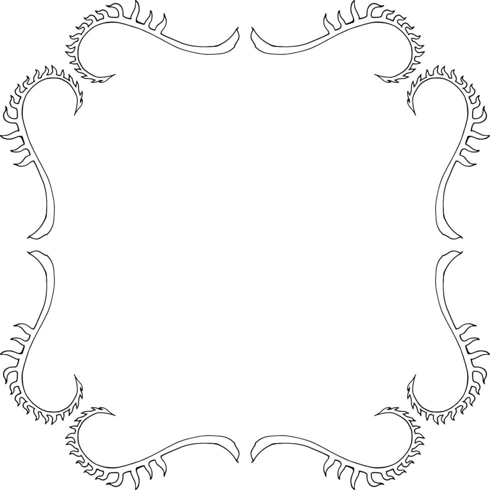cadre carré avec des éléments décoratifs sur fond blanc 01. image vectorielle. vecteur