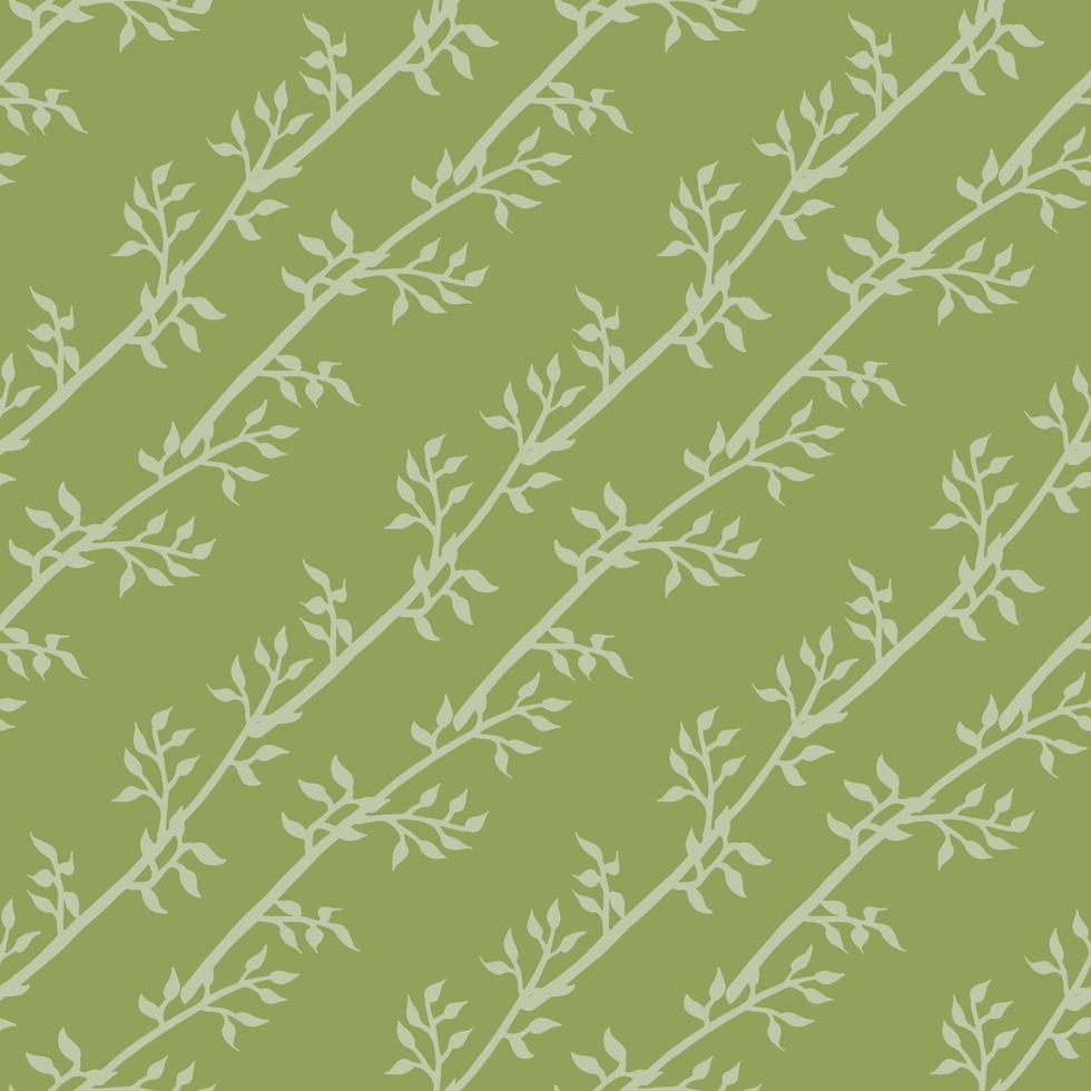 modèle sans couture avec des branches vert clair sur fond vert pour tissu, textile, vêtements, nappe et autres choses. image vectorielle. vecteur