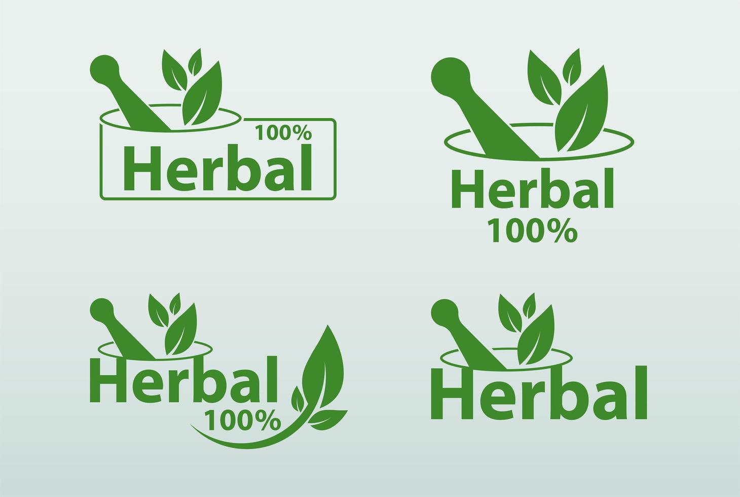 ensemble de logo à base de plantes vertes vecteur