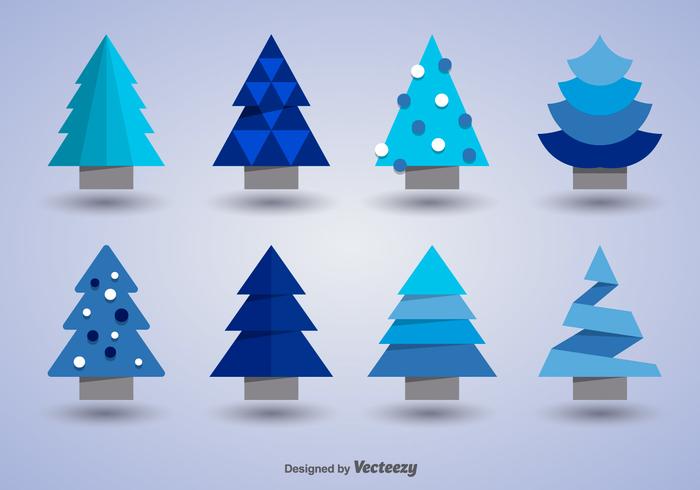 Icônes des arbres de Noël vecteur