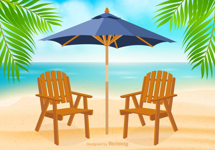 Chaise Adirondack gratuite au vecteur de plage