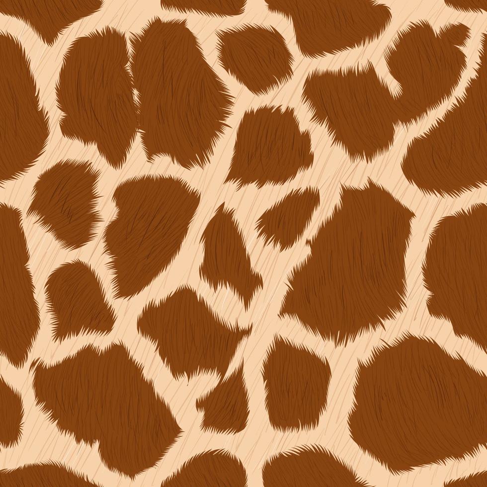 motif harmonieux dessiné à la main d'impression de girafe, peau de détail de girafe, motif de girafe réaliste vecteur