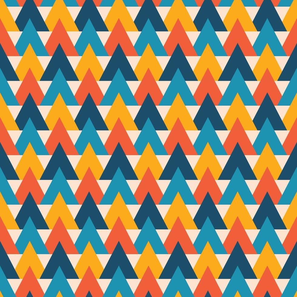 motif triangle géométrique sans soudure dans des couleurs d'automne à la mode. arrière-plan coloré pour la décoration intérieure, le textile, la décoration d'automne, le papier peint et le papier d'emballage vecteur