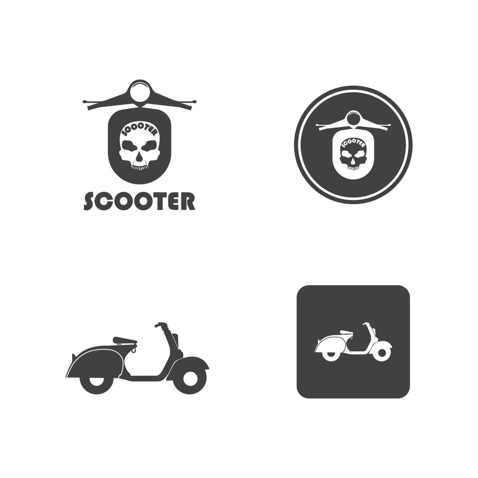 conception de modèle d'illustration vectorielle de logo de scooter. vecteur